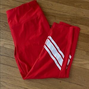 DSG Women’s Plus 2XL Red Leggings with White Stripes. Like New.